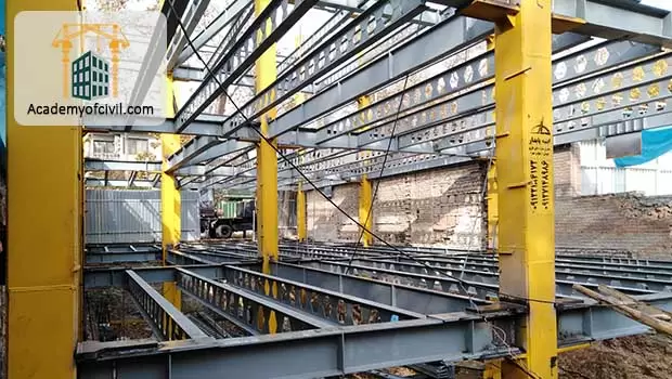 مراحل ساخت و نصب اسکلت فولادی
