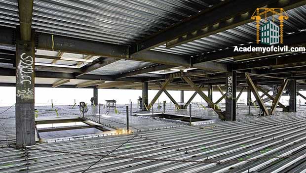 حداکثر دهانه سقف عرشه فولادی 12 متر است.