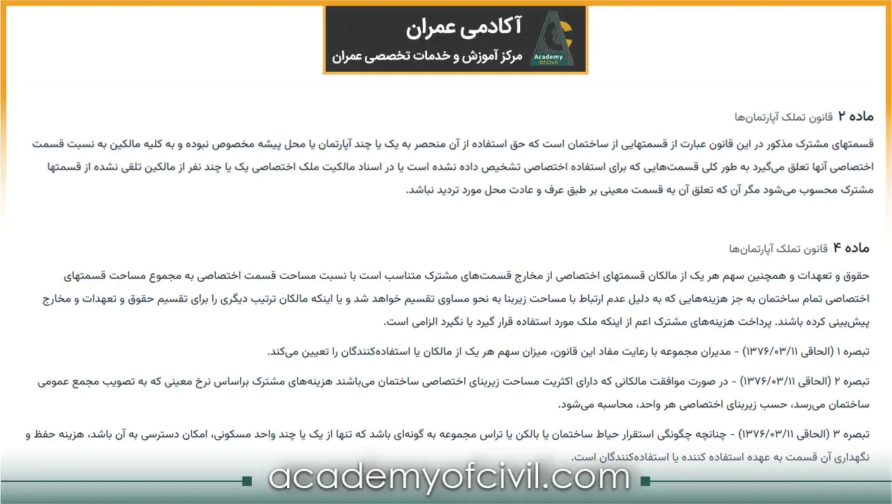 قانون بازسازی مشاعات